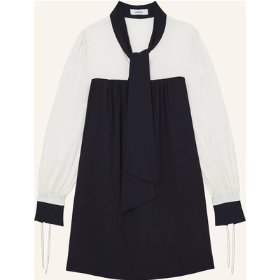 Reiss Schluppenkleid Cam Im Materialmix blau