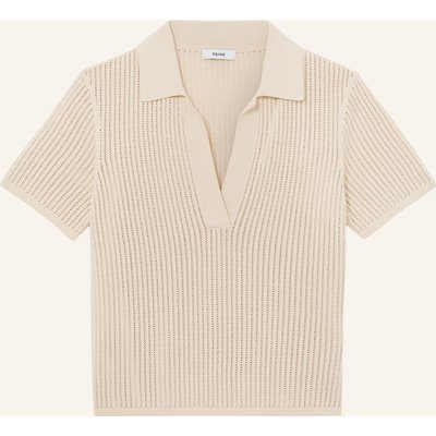 Reiss Strick-Poloshirt beige
