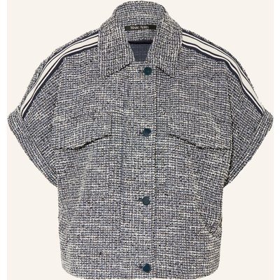 Marc Aurel Kastenjacke Aus Bouclé Mit Glitzergarn blau