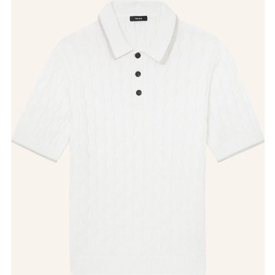 Reiss Strick-Poloshirt Denby weiss