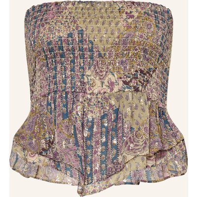 Ba&Sh Off-Shoulder-Top Pretty Mit Glitzergarn pink