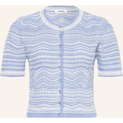 Sandro Strickjacke Mit Glitzergarn blau
