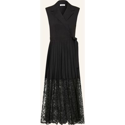 Sandro Kleid Mit Plissees Und Spitze schwarz