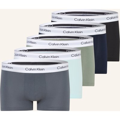 Calvin Klein 5er-Pack Boxershorts Icon Cotton Stretch Low Rise gruen