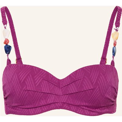 Cyell Bügel-Bikini-Top Texture Voila Mit Schmuckperlen lila