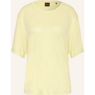 Boss T-Shirt Emma Aus Leinen gruen
