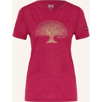 Super.Natural T-Shirt Tree Of Knowledge Mit Merinowolle rot
