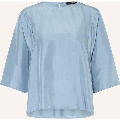 Weekend Max Mara Blusenshirt Fastoso Im Materialmix Mit 3/4-Arm Und Seide blau