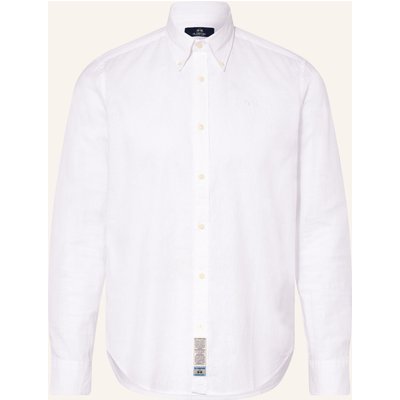 La Martina Hemd Regular Fit Mit Leinen weiss