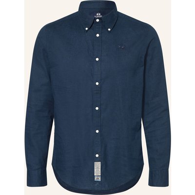 La Martina Hemd Regular Fit Mit Leinen blau