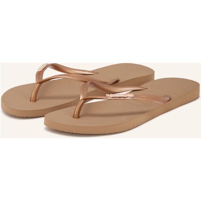 Havaianas Zehentrenner Slim Logo Metallic rosa