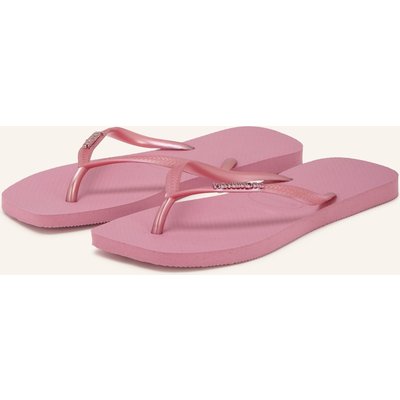 Havaianas Zehentrenner Slim Square Logo Metallic rosa