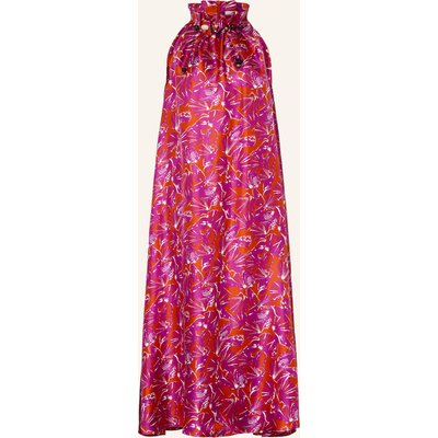 Max Mara Seidenkleid Cartone Mit Schmucksteinen orange