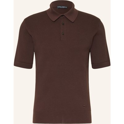 Dolce & Gabbana Strick-Poloshirt braun