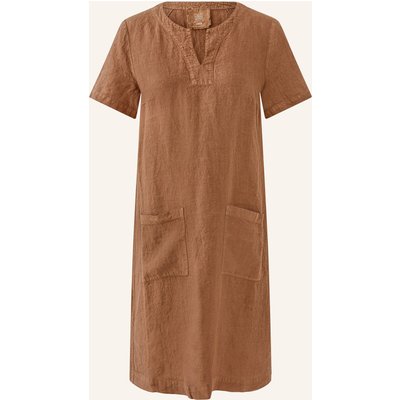 Oui Leinenkleid braun