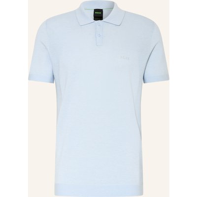 Boss Strick-Poloshirt Momentum Lite Regular Fit blau