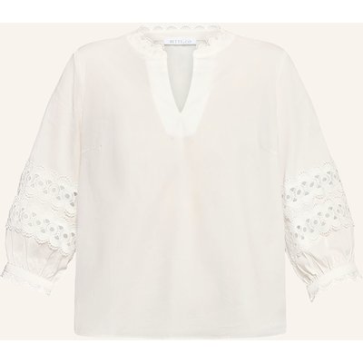 Betty&Co Blusenshirt Mit Lochspitze Und 3/4-Arm weiss