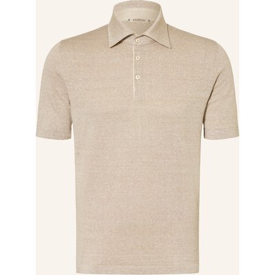 Fioroni Strick-Poloshirt Mit Leinen beige