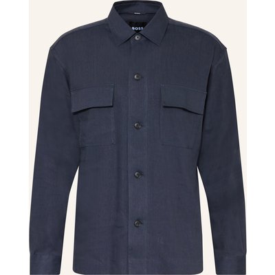 Boss Hemd Cai Comfort Fit Mit Leinen blau