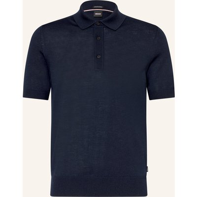Boss Strick-Poloshirt Nolano blau