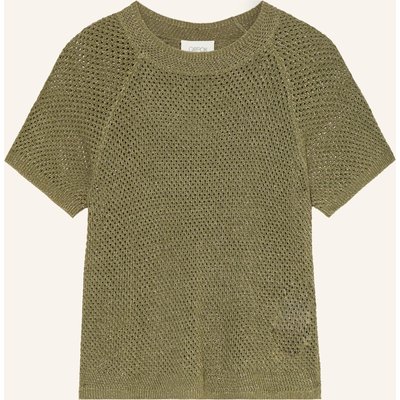 Cartoon Strickshirt Mit Glitzergarn gruen