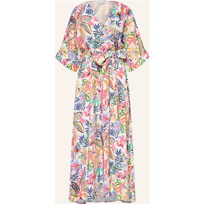 Milano Italy Kleid In Wickeloptik Mit 3/4-Arm weiss