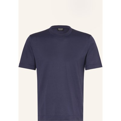 Zegna T-Shirt Mit Seide blau