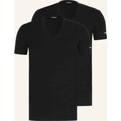 dsquared2 2er-Pack V-Shirts schwarz