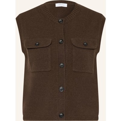 Darling Harbour Strickweste Mit Cashmere braun