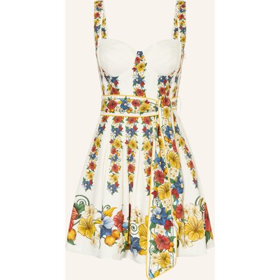 Farm Rio Kleid Tropi Mit Leinen Und Plissees weiss