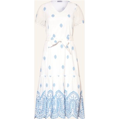 More & More Kleid Mit Lochspitze Und Rüschen weiss