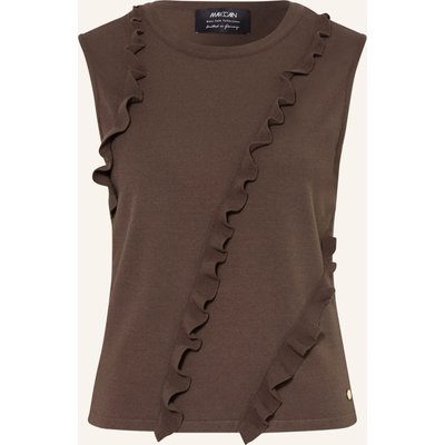 Marc Cain Stricktop Mit Volants braun