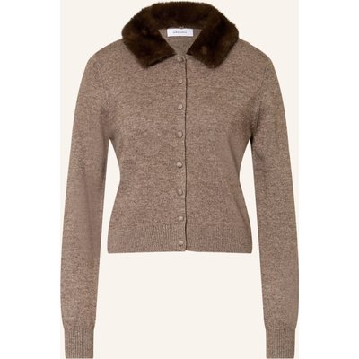 Darling Harbour Strickjacke Mit Abnehmbarem Kragen beige