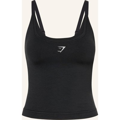 Gymshark Tanktop Interval Seamless Midi schwarz