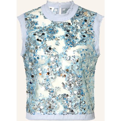 Baum Und Pferdgarten Mesh-Top Manira Mit Pailletten blau