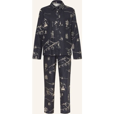 Schiesser Schlafanzug X-Mas Aus Flanell blau