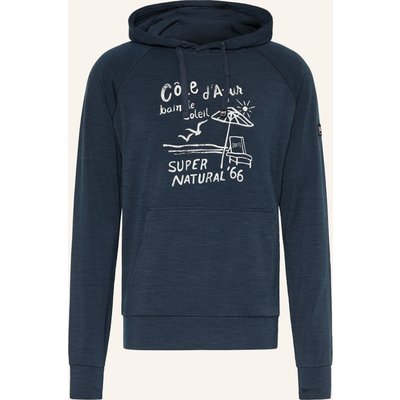 Super.Natural Hoodie Cote D'azur Mit Merinowolle blau