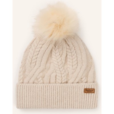 Barbour Mütze Elsdon Mit Kunstfell beige