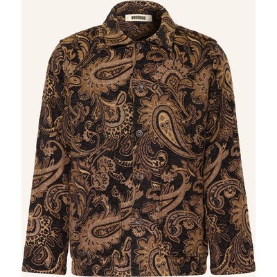 Woodbird Jacquard-Overjacket braun