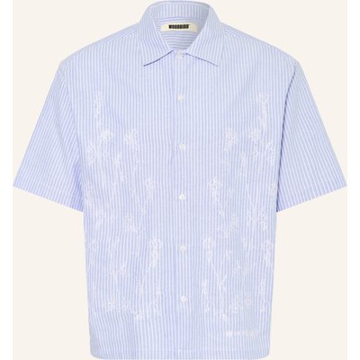 Woodbird Kurzarm-Hemd Comfort Fit blau
