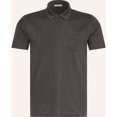 Sunspel Strick-Poloshirt Riviera grau
