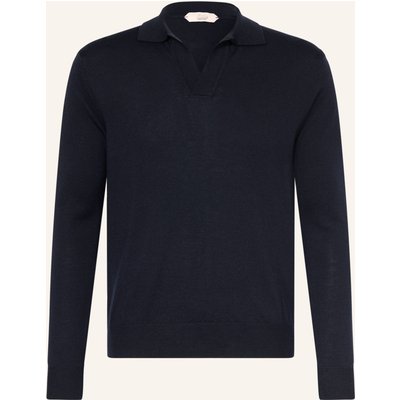Aurélien Strick-Poloshirt Aus Merinowolle blau