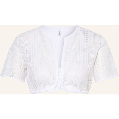 Wallmann Dirndlbluse Mit Spitze Im Materialmix weiss