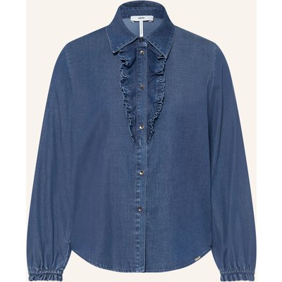 Cinque Hemdbluse Ciphilipo In Jeansoptik Mit Rüschen blau