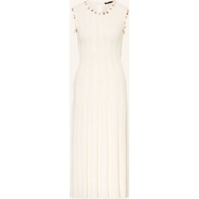 Maje Strickkleid Mit Schmuckperlen weiss