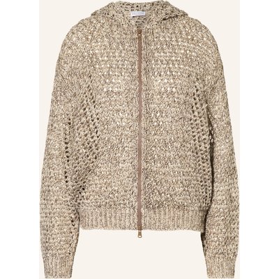 Brunello Cucinelli Strickjacke Mit Leinen Und Seide braun