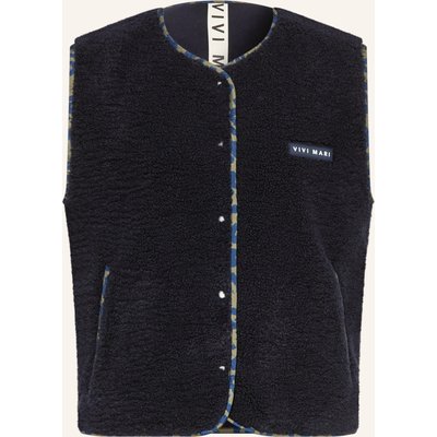 Vivi Mari Teddyfell-Weste blau