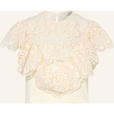 Sandro Cropped-Blusentop Mit Spitze gelb