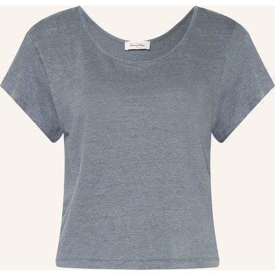 American Vintage T-Shirt Dualy Aus Leinen blau