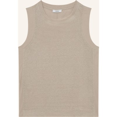 Reiss Top Amy Mit Leinen beige